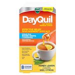 DayQuil Hot Remedy Cold, Flu & Congestion Medicine, Daytime, Non-Drowsy Relief for Fever & Headache, Sore Throat Pain, Nasal Congestion, Cough, Multi-Action, Honey Lemon Flavoured, 8 Powder Packets