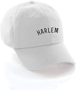 Daxton USA Cities Baseball Dad Hat Cap Cotton Unstructure Low Profile Strapback - Harlem White Black
