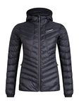 Berghaus Women's Tephra Stretch Reflect Down Jacket, Extra Warmth, Stylish Fit, Grey Pinstripe/Jet Black, 14