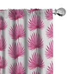 Ambesonne Leaf Curtains, Watercolor Style Pink Tropical Leaves Exotic Hawaiian Jungle Island Foliage, Window Treatments 2 Panel Set for Living Room Bedroom, Pair of - 28" x 95", Pink Coconut