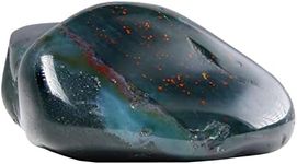 Blood Stone Healing Crystal Stones, 1.25-2.0" Large Reiki Healing Gemstones Natural Tumbled Polished Stones for Energy Witchcraft Therapy Meditation