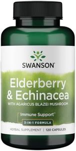 Swanson Elderberry Agaricus Echinacea Immune Support Health Formula Agaricus Blazei Mushroom 400 mg, Elderberry 400 mg, Echinacea 200 mg 120 Capsules (Caps)