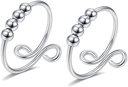 HUASAI Anxiety Rings for Women Stocking Stuffers Fidget Spinning Worry Rings Christmas Gifts