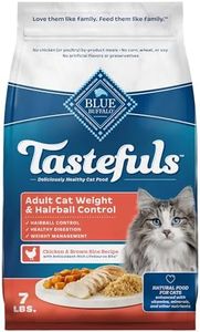 Blue Buffalo Tastefuls Adult Dry Cat Food for Weight Management & Hairball Control, Made in the USA with Natural Ingredients, Chicken Recipe, 7-lb. Bag