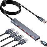 Aceele USB 3.2 Hub,10Gbps USB Hub with 4 USB A 3.2 Ports and Type-C Power Supply Port, USB 3.2 Gen 2 Hub with 4ft Extented Long Cable, USB 3.2 Splitter for Laptops, Desktops, Hard Disk Drive and More…