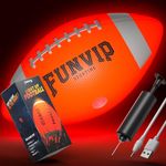 Funvip Football,Rechargeable Glow in The Dark Football for Kids-Size 6 Light Up Football with USB Charging, Gift Box, Ball Bag & Pump - Perfect Outdoor Sports & Birthday Gifts for Boys Aged 7-15