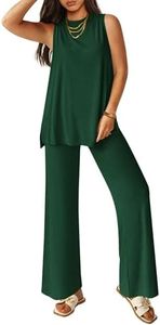 PRETTYGARDEN 2 Piece Lounge Sets for Women Summer Airport Travel Outfit 2026 Casual Matching Spring Clothes Track Sweat Suits (Dark Green,XX-Large)
