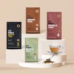 OT India Trial Pack - Adrak Chai, Elaichi Chai, Masala Chai & Gold Chai | Natural, Healthy, Energizing Tea (200 gm x Pack of 4)