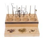 Raprance Wooden Fly Tying Fishing Kit Organizer Fly Tying Tool Caddy Desktop Storage Rack