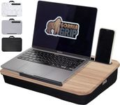 Gorilla Grip Sturdy and Thick Cushion Lap Desk, Fits 15 inch Laptop, Comfortable Foam, Device Holder Raised Ledge, Portable Computer Desks, Table Tray for Couch Bed, Lapdesk Accessories, Lt Wood Color