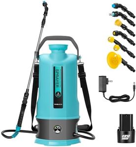 VIVOGROW Battery Powered Sprayer, 2.1Gallon/8L Electric Pump Sprayer with Six Nozzles, Adjustable Shoulder Strap and Spray Wand for Garden, Lawn and Other Cleaning, Blue