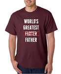 CBTWear Worlds Greatest Farter, I Mean Father - Funny Dad Gifts - Fathers Day Premium Men T-Shirts - maroon - Large