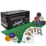 Poker Chip Set for Texas Holdem, Blackjack 200 Chips Poker Set with Table Cloth Playing Game for Family Friends Party (200 pcs)