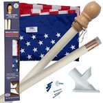 Valley Forge Flag 2.5 x 4 Foot Nylon US American Flag Kit with 5-Foot Wood Pole and Bracket