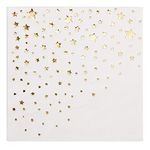 Stylish 5x5 Inch Gold Star Napkins -100 Pack of White and Gold Cocktail Napkins - Add Sparkle to Your Event with Party Napkins - 3 Ply Gold Napkins - Disposable Wedding Napkins