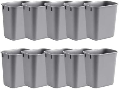7 Gallon Gray Recycling Wastebasket Under Desk Plastic Trash Can | 10 PACK