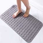 Lifekrafts Polyvinyl Chloride Soft-Pebble Anti-Slip Bathroom Shower Mat (Grey, 88x58cm)