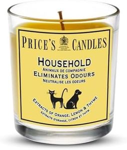 Price's - Household Pet Jar Candle - Odour Eliminating Candle - Made with Orange, Lemon & Thyme Extracts - Clean, Fresh, Quality Fragrance - Long Lasting Scent