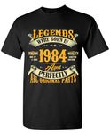 Sweet Gisele 40th Birthday Shirt for Men, Legends were Born in 1984, Vintage 40 Years Old T-Shirt Black Large