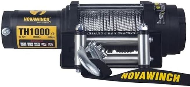 Novawinch TH1000 Electric Hoist 1000 lb - 12V DC Power Hoist with Mechanical Brake - Cable Hoist with Plug in Remote Control - Vertical or Horizontal Mount Lifting System for Material Handling