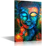 TISHIRON Wall Decor Colorful Abstract Buddha Head Wall Art Zen Posters Modern Home Decor Living Room Study Bedroom Canvas Prints Painting Hang Pictures Decoration 24x16inch