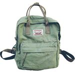 (Army) - LuckyZ Womens Casual Style Lightweight Canvas Backpack School Bag Travel Daypack Medium Handbag Purse