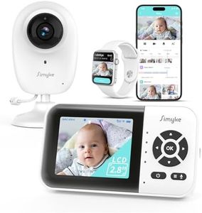 Simyke Smart Video Baby Monitor,2.8inch Display,1080p Camera,1500ft Long Range,WiFi On/Off Switch,Night Vision,Feeding Clock,Temperature Detection,2-Way Talk,Free Smart Phone App