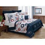 Safdie & Co. Ocen Club 5 Piece Quilt and Sham Set, Full/Queen