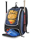 BROTOU Baseball Bag, Softball Bag for Baseball Gear & T-Ball Bat, Baseball Backpack with Shoes Compartment for Men/Women (Blue)