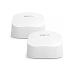 Amazon eero 6 mesh Wi-Fi router | 900 Mbps Ethernet | Coverage up to 280 m2 | Connect 75+ devices | 2-Pack | 2021 release