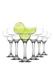 6x Clear 300ml Misket Magarita Glasses - Espresso Martini Champagne Cocktail Gin Wine Drinking Party Coupe Glass Set - By LAV