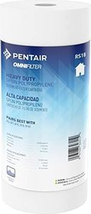 OMNIFilter Pentair RS18 Sediment Water Filter, 10-Inch, Whole House Heavy Duty Spun Polypropylene Replacement Cartridge, 10" x 4.5", 50 Micron, White