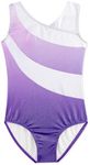 DAXIANG Gymnastics Leotards for Girls Sparkly One Piece Sleeveless Dance Unitard Biketard Light Purple 7-8 Years