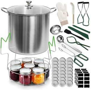 Walkinstin Green Canning Supplies, 21.5QT Canning Pot with Rack and Lid