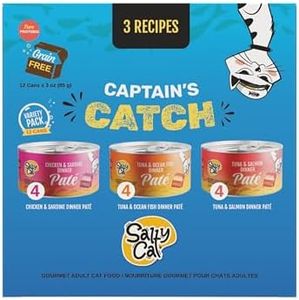 Salty Cat Captain’s Catch Dinner Paté Variety Pack Cat Food for Cats, 12 Cans (3 oz Each)