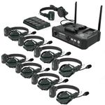 Hollyland Solidcom C1 9-Users Wireless Headset Intercom System with Base Station & 9 headsets, 1.9GHz Full-Duplex Team Communication with AB Grouping Cloud Meeting Announcement Expandable Connection