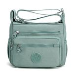 Womens Multi Pocket Casual Cross Body Bag Waterproof Travel Bag Messenger Bags Shoulder Handbag (Aqua)