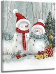 Snowmen Christmas Canvas Wall Art D