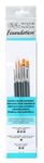 Winsor & Newton Foundation Water Colour Short Handle 6 Pack Brush, Wood, Multicoloured, 7 x 1 x 4.3 cm