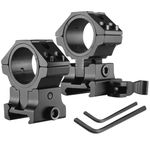 BILLION DUO Tactical 30mm /25.4mm 1" Scope Rings, Adjustable Profile Scope Ring Flashlight Mount for 20mm or 11mm Picatinny/Weaver Rail (2PCS QD Mount)