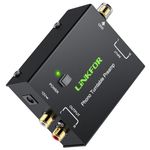 LiNKFOR Phono Preamp Preamplifier for Turntables - RCA Input & Output, Low-Noise Circuit, Metal Shell, with Power Switch, Includes 12V/1A Power Adapter