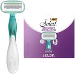 BIC Soleil Sensitive Advanced Disposable 5-Blade Razors, Summer-Ready Smoothness, 5-Pack