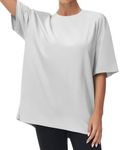 THE GYM PEOPLE Women's Casual Oversized T-Shirts Summer Crewneck Short Sleeve Workout Basic Tee Tops