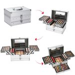 PhantomSky Professional 132 Colors All in one Makeup Palette Cosmetic Contouring Kit Combination with Eyeshadow, Cream Concealer, Eyebrow Powder, Lip Gloss, Blusher and Pressed Powder