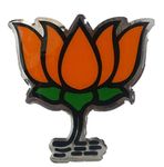 UNIq BJP - Bharatiya Janata Party Big Glossy Finish Rubber Decal Sticker for Car Bike Laptop (BJP Big Glossy Finish)