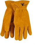 G & F 5013L JustForKids Kids Genuine Leather Work Gloves, Kids Garden Gloves, 7-9 Years Old