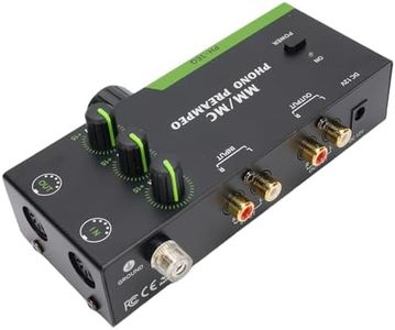 Bewinner Phono Preamp for Turntables, 3 Band Adjustment Preamplifier for MM and MC Cartridges Turntable, Phonograph Record Player, Record Player, 5 Pin XLR Input Output (AU Plug)
