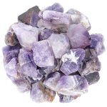 Crocon 1LB Amethyst Rough Bulk Natural Stone Raw Gemstone Tumbling Cabbing Polishing Gem Mining Chakra Balancing Reiki Healing Good Luck Home Office Decor