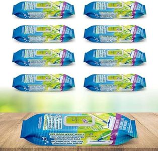 Juniper CLEAN Wet Floor Wipes, Multi Surface Floor Cleaner Wet Mop Pads Fit Swiffer Sweeper Mop, Fresh Scent & Plant-Based Textured Cloth Trap Absorb Dirt, 20 Count (Pack of 8)