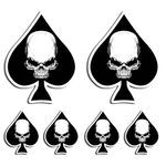 Ace of Spades Skull Decal Set Poker Sticker Motorcycle Truck Window Decals